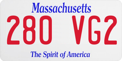 MA license plate 280VG2