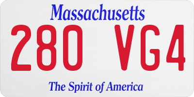 MA license plate 280VG4