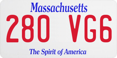 MA license plate 280VG6