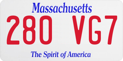 MA license plate 280VG7