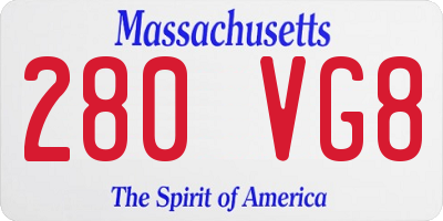 MA license plate 280VG8