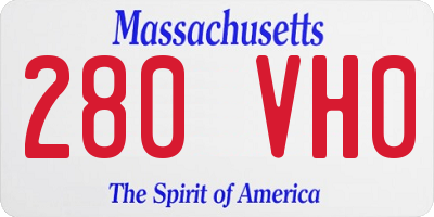 MA license plate 280VH0