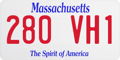 MA license plate 280VH1