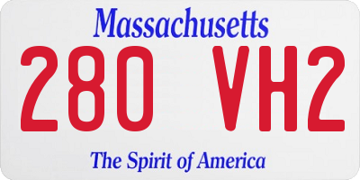 MA license plate 280VH2