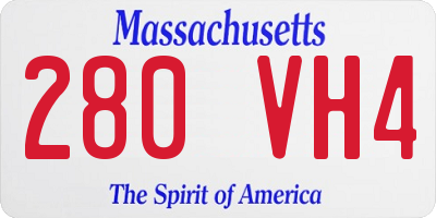 MA license plate 280VH4