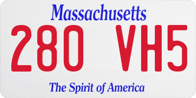 MA license plate 280VH5