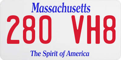MA license plate 280VH8