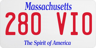 MA license plate 280VI0