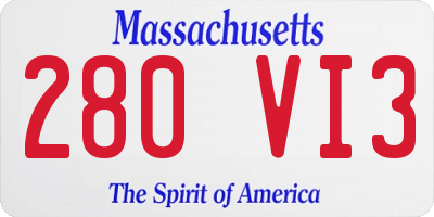 MA license plate 280VI3