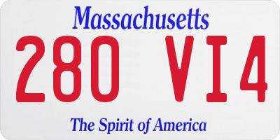MA license plate 280VI4