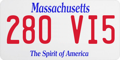 MA license plate 280VI5