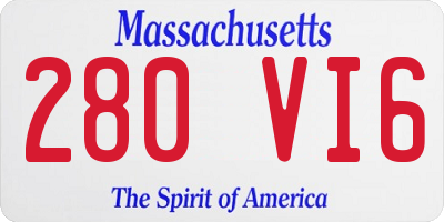 MA license plate 280VI6