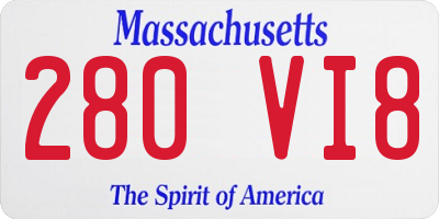 MA license plate 280VI8