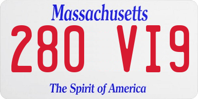 MA license plate 280VI9