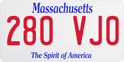 MA license plate 280VJ0