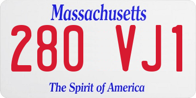 MA license plate 280VJ1