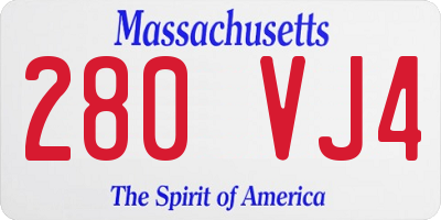 MA license plate 280VJ4