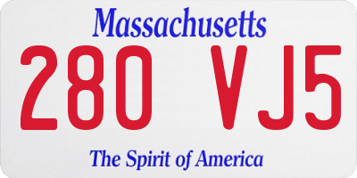 MA license plate 280VJ5