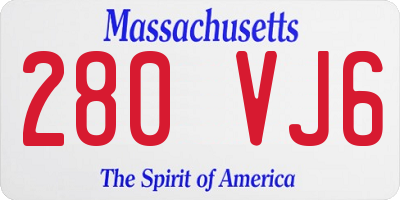 MA license plate 280VJ6