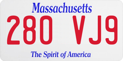MA license plate 280VJ9
