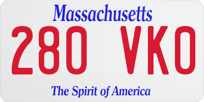 MA license plate 280VK0