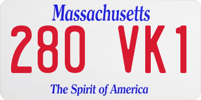 MA license plate 280VK1
