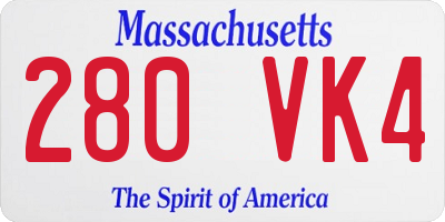 MA license plate 280VK4