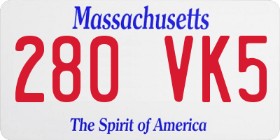 MA license plate 280VK5