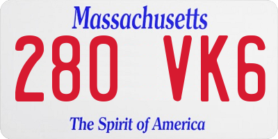 MA license plate 280VK6