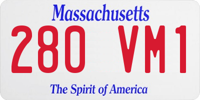 MA license plate 280VM1