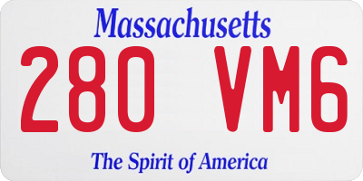 MA license plate 280VM6