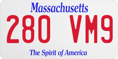 MA license plate 280VM9