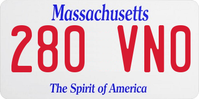 MA license plate 280VN0