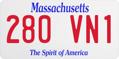 MA license plate 280VN1