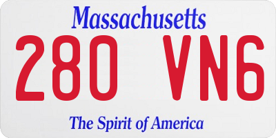 MA license plate 280VN6