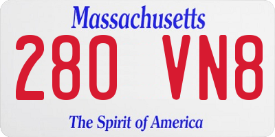 MA license plate 280VN8
