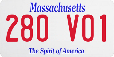 MA license plate 280VO1