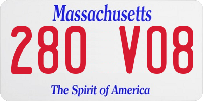 MA license plate 280VO8