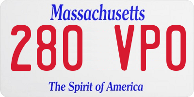 MA license plate 280VP0