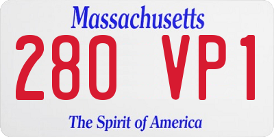 MA license plate 280VP1