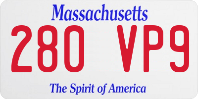 MA license plate 280VP9
