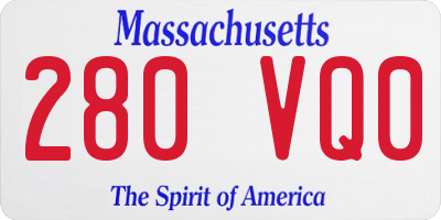 MA license plate 280VQ0