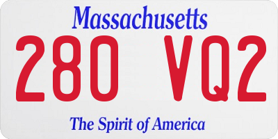 MA license plate 280VQ2