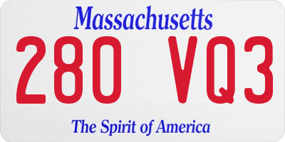 MA license plate 280VQ3