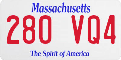 MA license plate 280VQ4