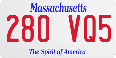 MA license plate 280VQ5