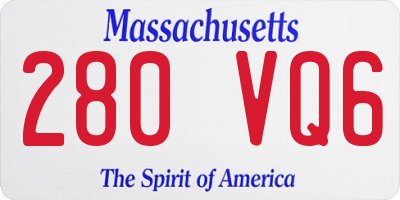 MA license plate 280VQ6