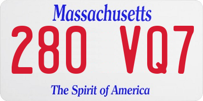 MA license plate 280VQ7