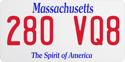 MA license plate 280VQ8