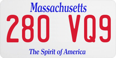 MA license plate 280VQ9
